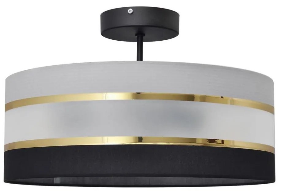 Lampadario a sospensione con supporto rigido HELEN 3xE27/15W/230V nero/grigio/oro