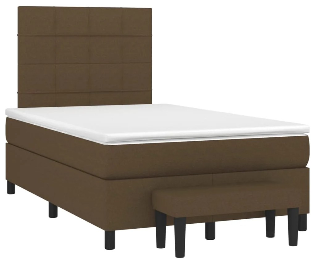 Giroletto a molle con materasso marrone scuro 120x200cm tessuto