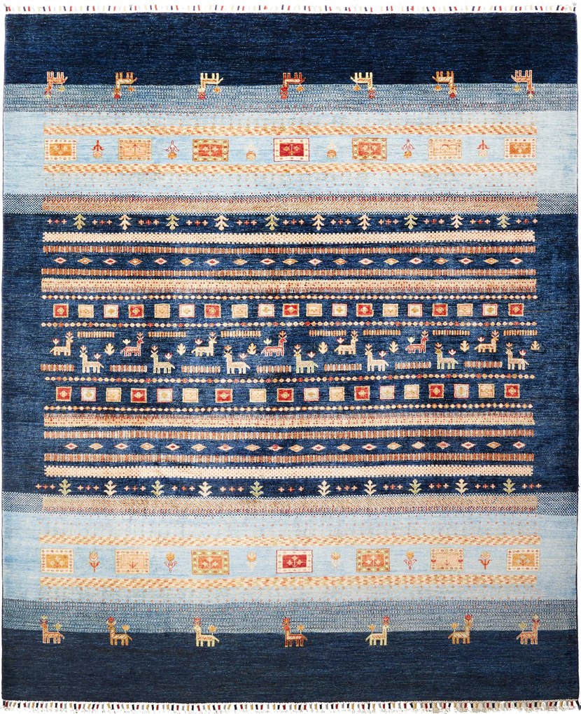 Gabbeh Tappeto 250 x 300 Blu (Pakistan) Tessuto A Mano