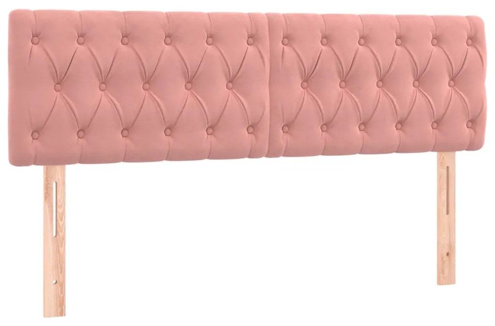 Testiera 2 pz rosa 80x7x78/88 cm in velluto