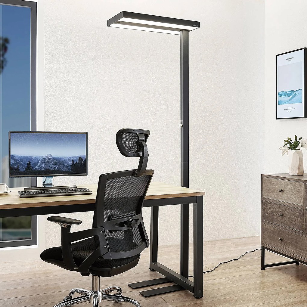 Arcchio LED piantana Logan Pro, nero, sensore, dimmerabile Arcchio,, Nero, Studio / Ufficio, Alluminio, Moderno