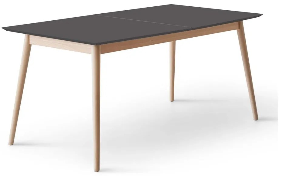 Tavolo da pranzo pieghevole con piano nero in colore nero-naturale 90x165 cm Meza - Hammel Furniture
