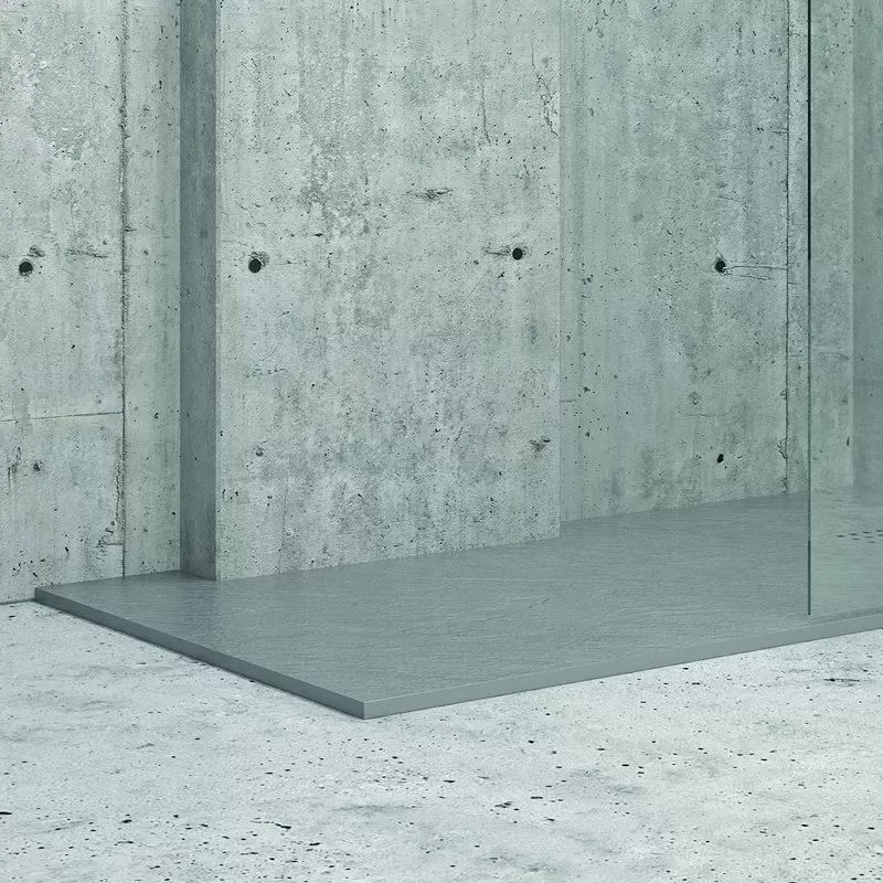 Piatto doccia 120x70 cm effetto pietra grigio cemento - KAMALU