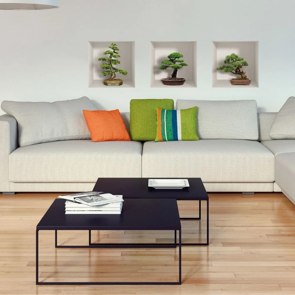 Set di 3 adesivi murali 3D Bonzais - Ambiance