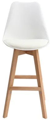 Set di 2 sgabelli da bar design bianco e legno 65cm PAULINE