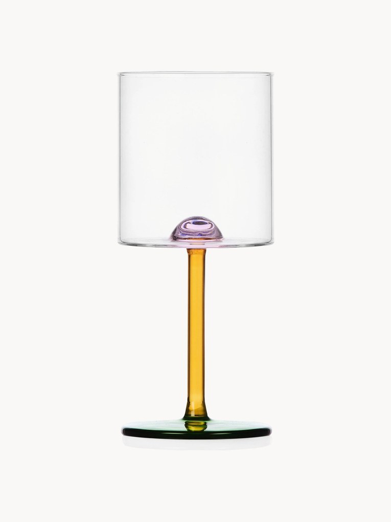 Bicchiere vino in vetro borosilicato fatto a mano Dot