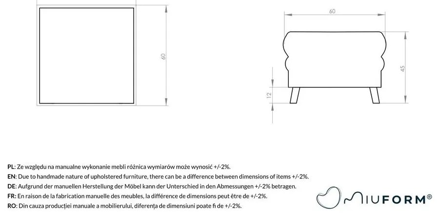 Poggiapiedi rosa Charming Charlie - Miuform