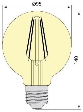 LED Lampadina CLASIC AMBER G95 E27/8W/230V 2200K – Brilagi