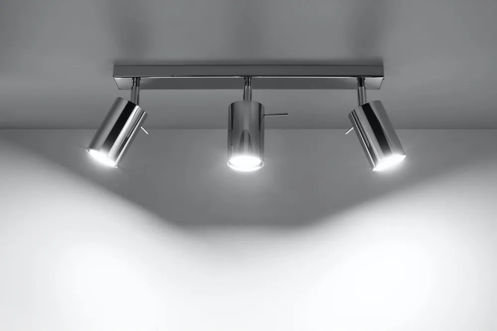 Lampada da soffitto in argento, lunghezza 45 cm Etna - Sollux