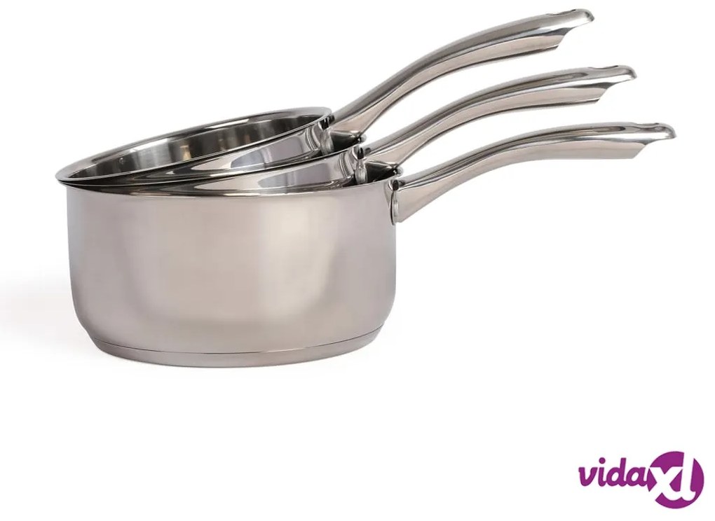 Livoo Set di Casseruole da 3 pz in Acciaio Inox Argento