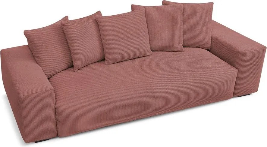 Divano in rosa chiaro con rivestimento in velluto a coste 280 cm Voltaire – Bobochic Paris