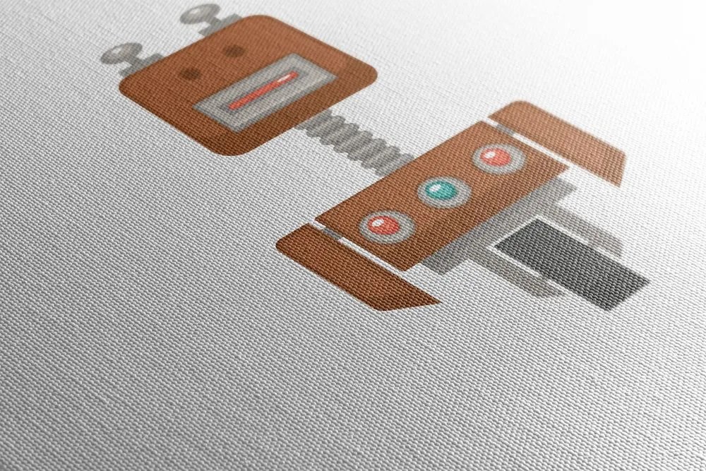 Stampa su tela – Robot in marrone