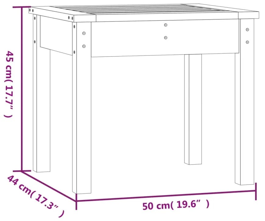 Panca da Giardino Grigia 50x44x45 cm Legno Massello di Pino