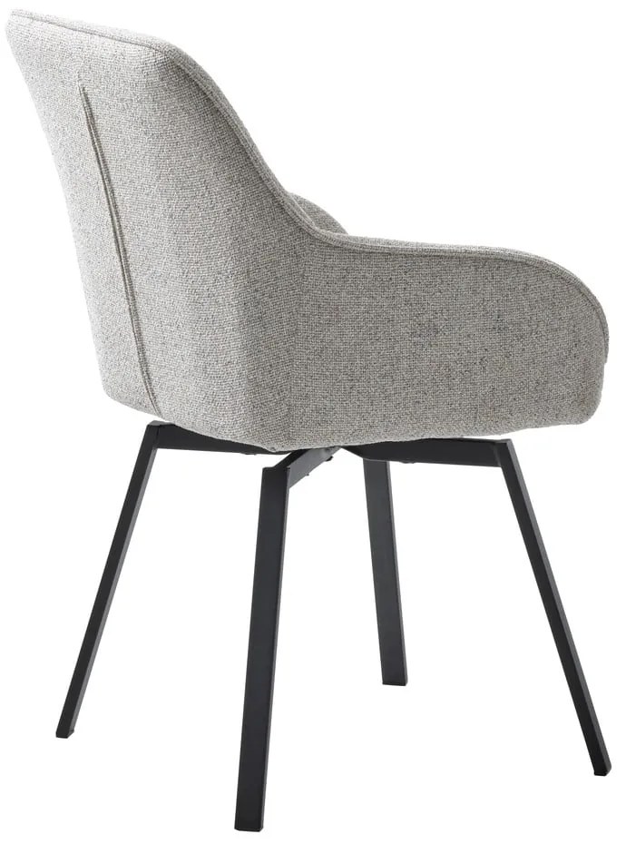 Sedia da pranzo grigio chiaro in imbottito con braccioli Alma – Unique Furniture