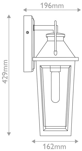 Quoizel QZ-BUCKLEY-M-MBK - Applique da esterno BUCKLEY M 1xE27/40W/230V IP44