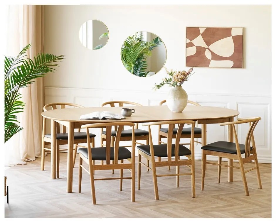 Tavolo da pranzo rotondo con effetto rovere allungabile con estensione ø 120 cm Bundaberg – House Nordic