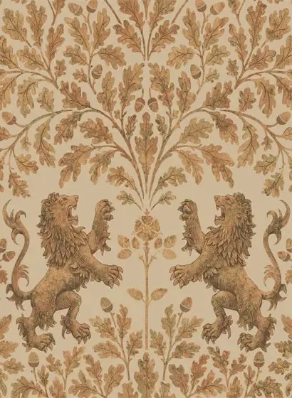 Tapete Boscobel Oak von Cole & Son - Metallic Gold on Oat