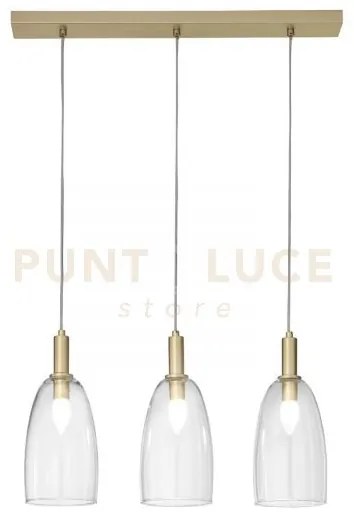 Lampadario a sospensione brandy oro 3 luci attacco e14 72x14x150cm ...