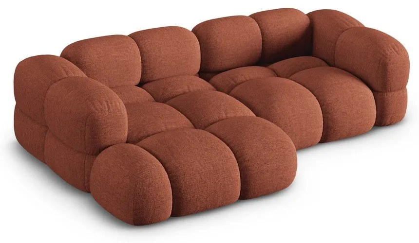 Divano angolare color mattone (con penisola a sinistra/con chaise lounge) Loretto – Cosmopolitan Design