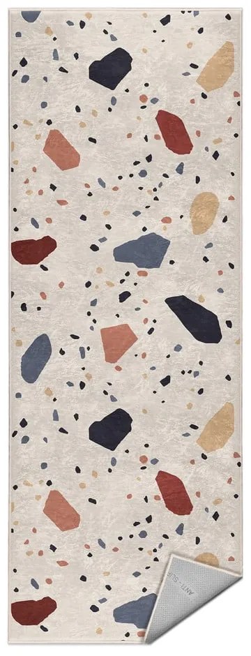 Passatoia color crema lavabile 60x230 cm Cracked Terrazzo – Mila Home