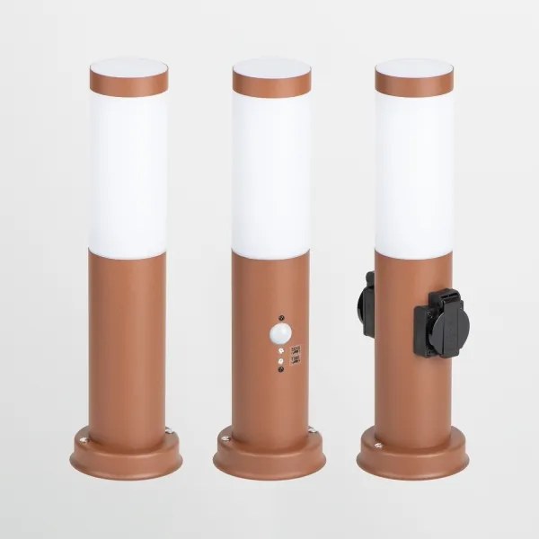 Brilagi - Lampada da esterno con 2 prese SCHUKO NOVA, portalampada 1x E27 (15W, 230V), 40 cm, IP44, marrone