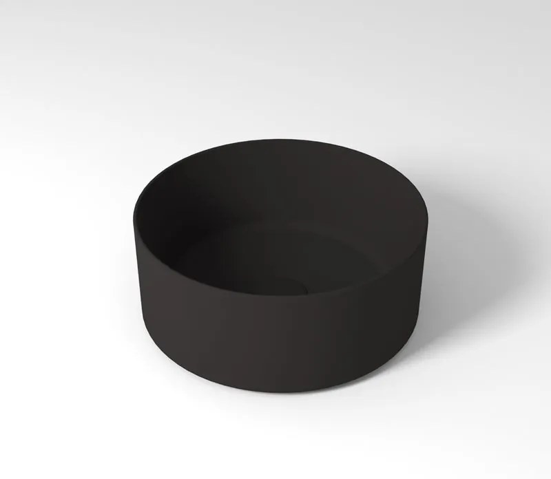 Lavabo da appoggio tondo in ceramica nero