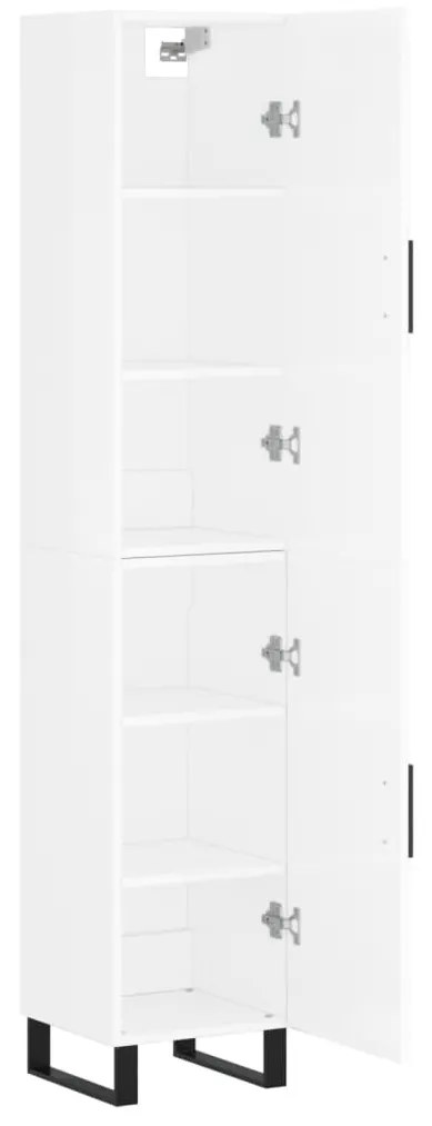 Credenza 34,5x34x180 cm in Legno Multistrato Bianco Lucido