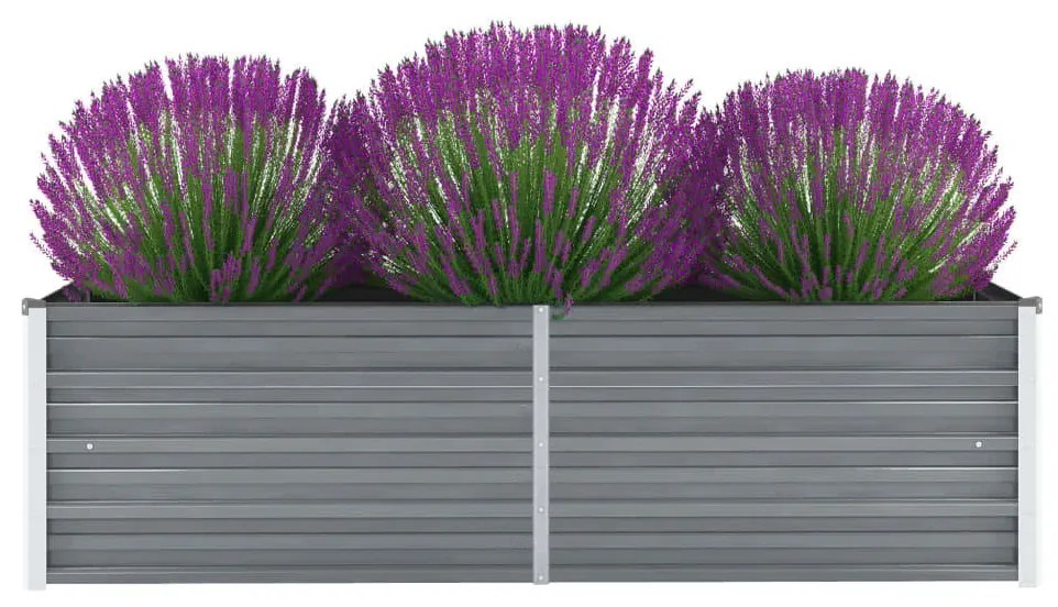 Letto Rialzato Giardino İn Acciaio Zincato 160x40x45 Cm Grigio /