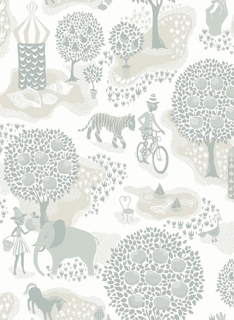 Littlephant Carta da parati Jardin de la Vie - Dusty Blue
