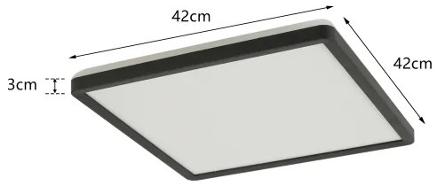Brilagi - Lampada LED da bagno ULTRA SLIM LED/24W/230V 42x42 cm nero IP54