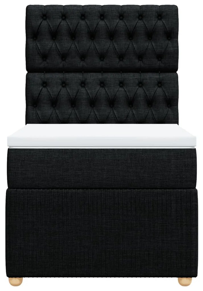Giroletto a molle con materasso nero 80x200 cm intessuto