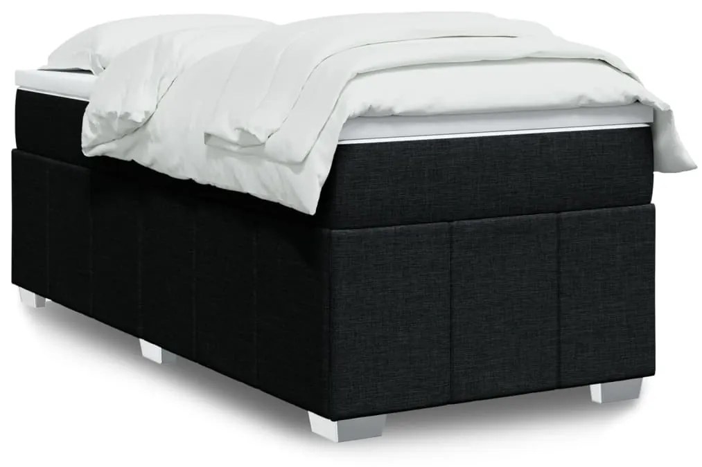 Giroletto A Molle Con Materasso Nero 90x190 Cm İn Tessuto /