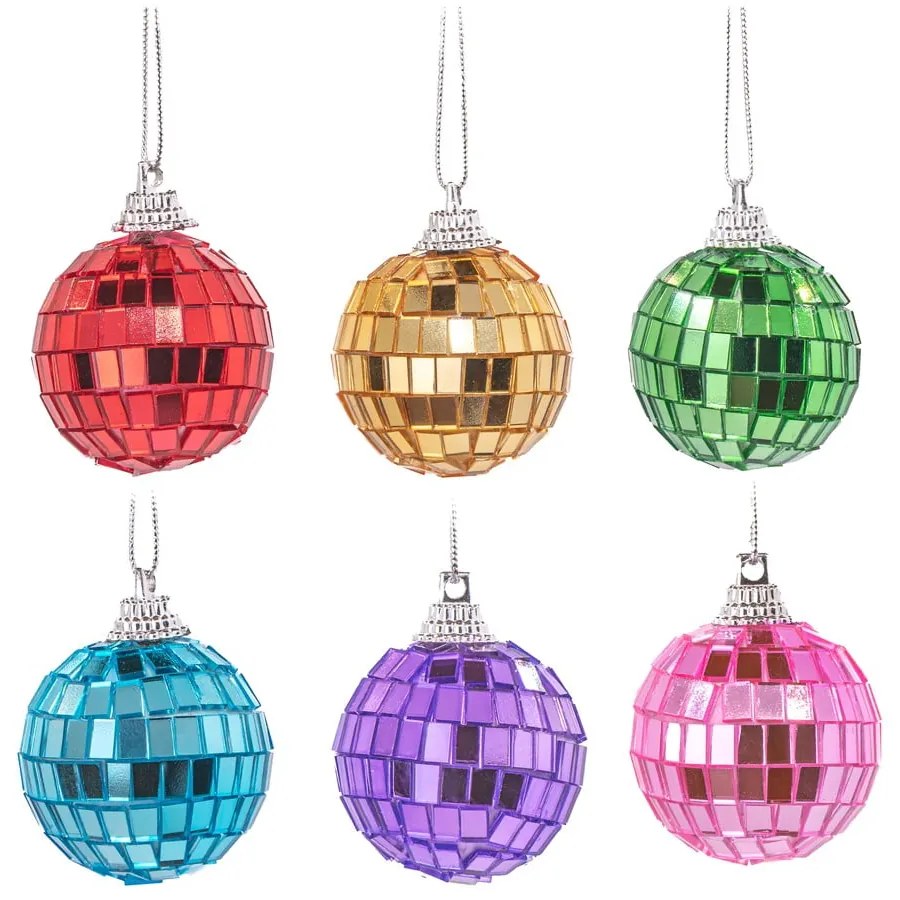 Decorazioni per albero di natale in set in vetro 6 pz ø 4 cm Mirror Disco – Sass & Belle