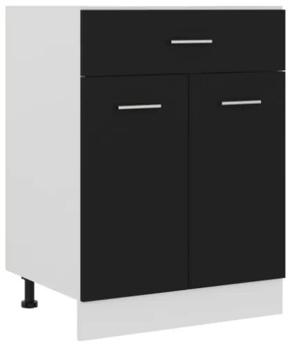 Armadio con Cassetto Nero 60x46x81,5 cm in Truciolato