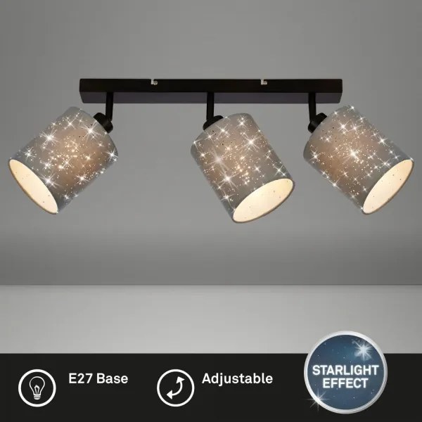 Briloner 2078-034 - Faretto SPOTLIGHT 3xE27/25W/230V grigio/nero