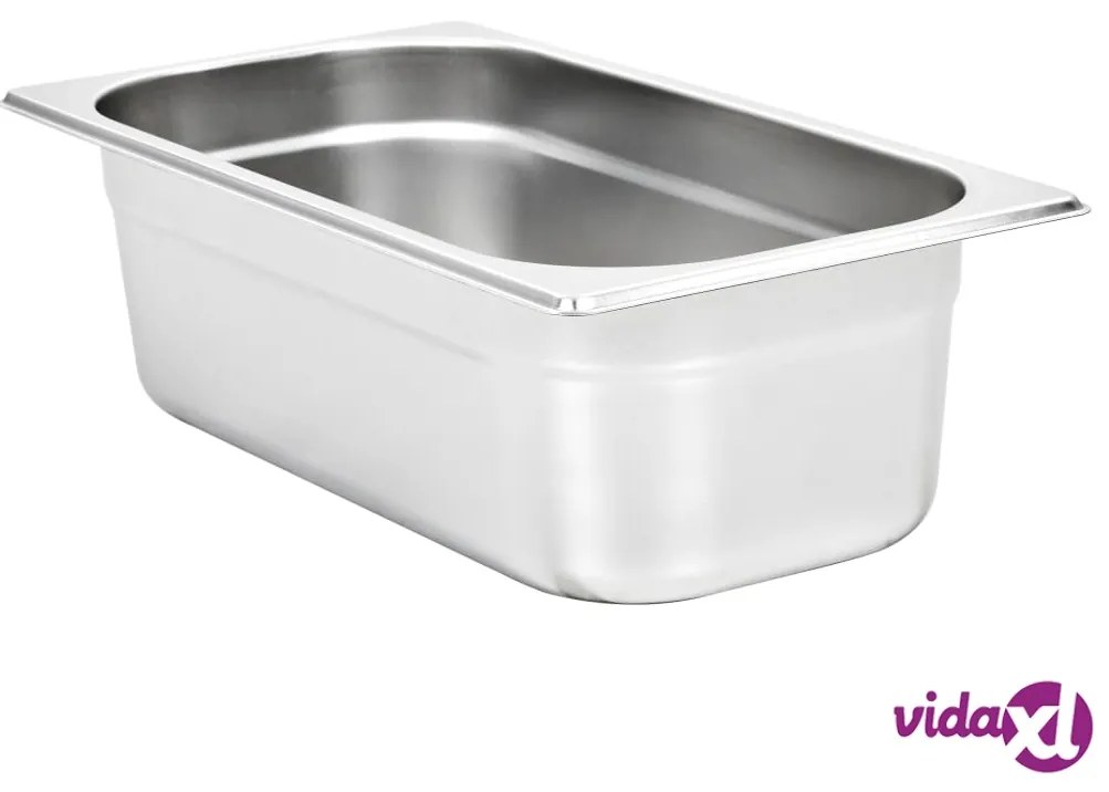 vidaXL Contenitori Gastronorm 8 pz GN 1/3 100 mm in Acciaio Inox