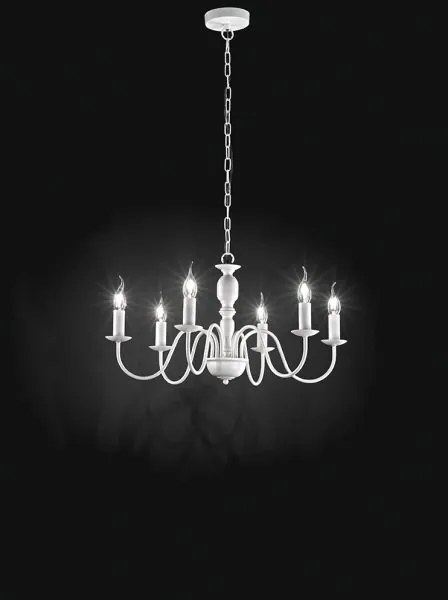 Sospensione ducale sei luci 6262 b bianco