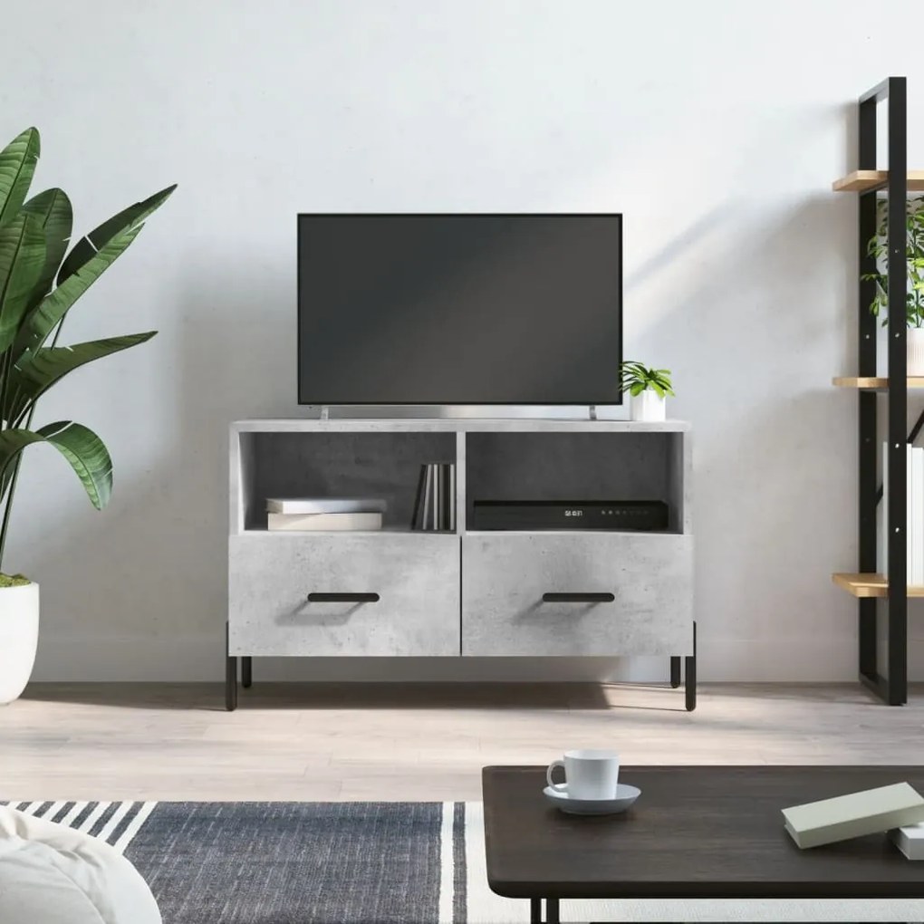 Mobile Per Tv Grigio Cemento 80x36x50 Cm Legno Multistrato /