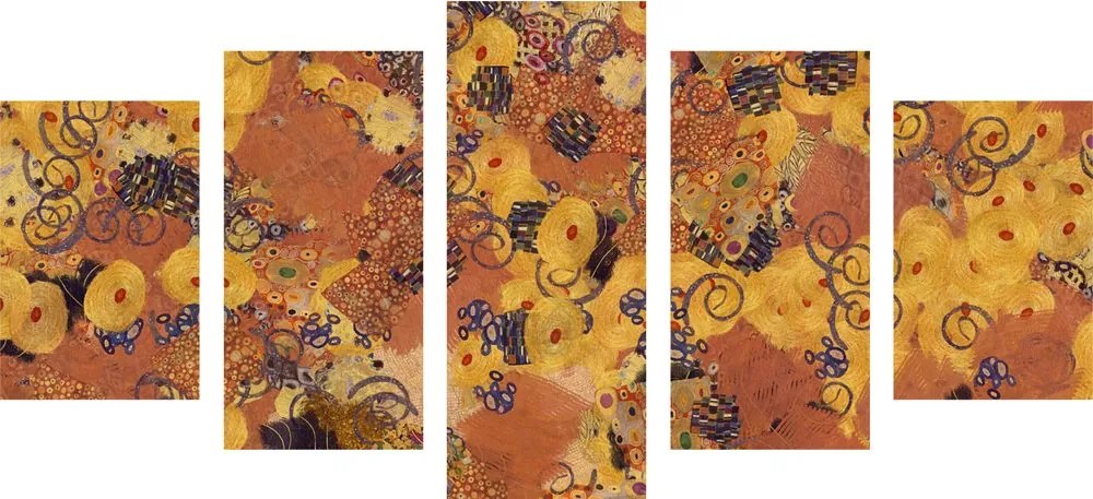 Quadri 5 pezzi – Astrazione ispirata a G. Klimt