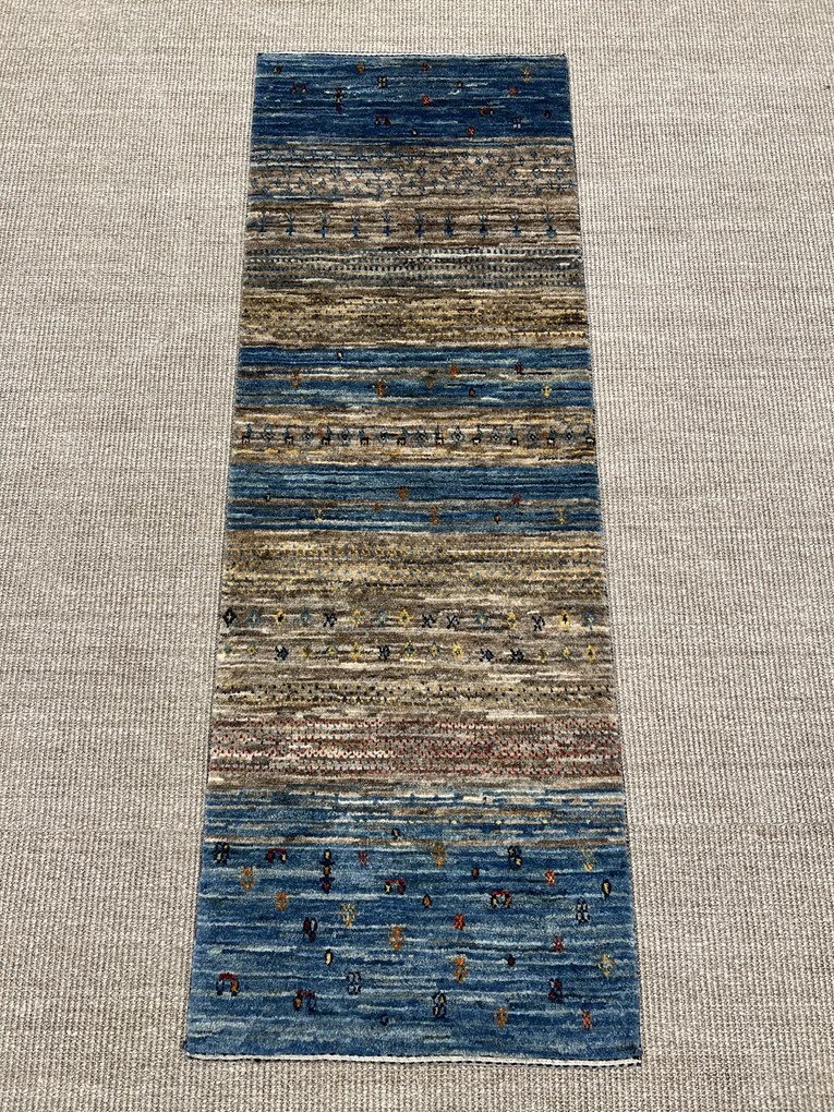 Loribaft Tappeto 150x50 Blu (Iran) Annodato A Mano