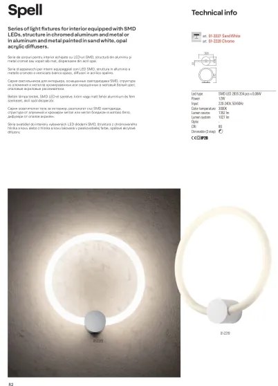 Redo 01-2222 - Plafoniera LED dimmerabile SPELL LED/32W/230V cromo lucido