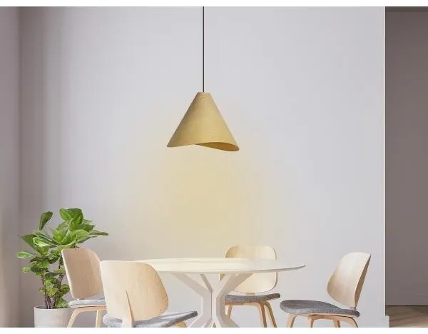 Lampadario in legno a sospensione con cavo 1xE27/60W/230V Ø 33 cm massello/rovere/legno di hevea