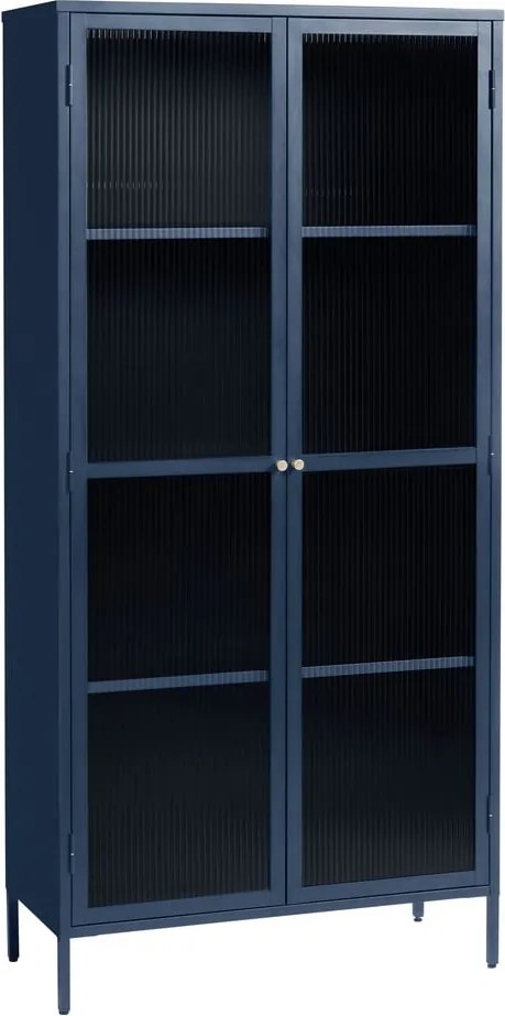Vetrina in metallo blu scuro 90x190 cm Bronco - Unique Furniture