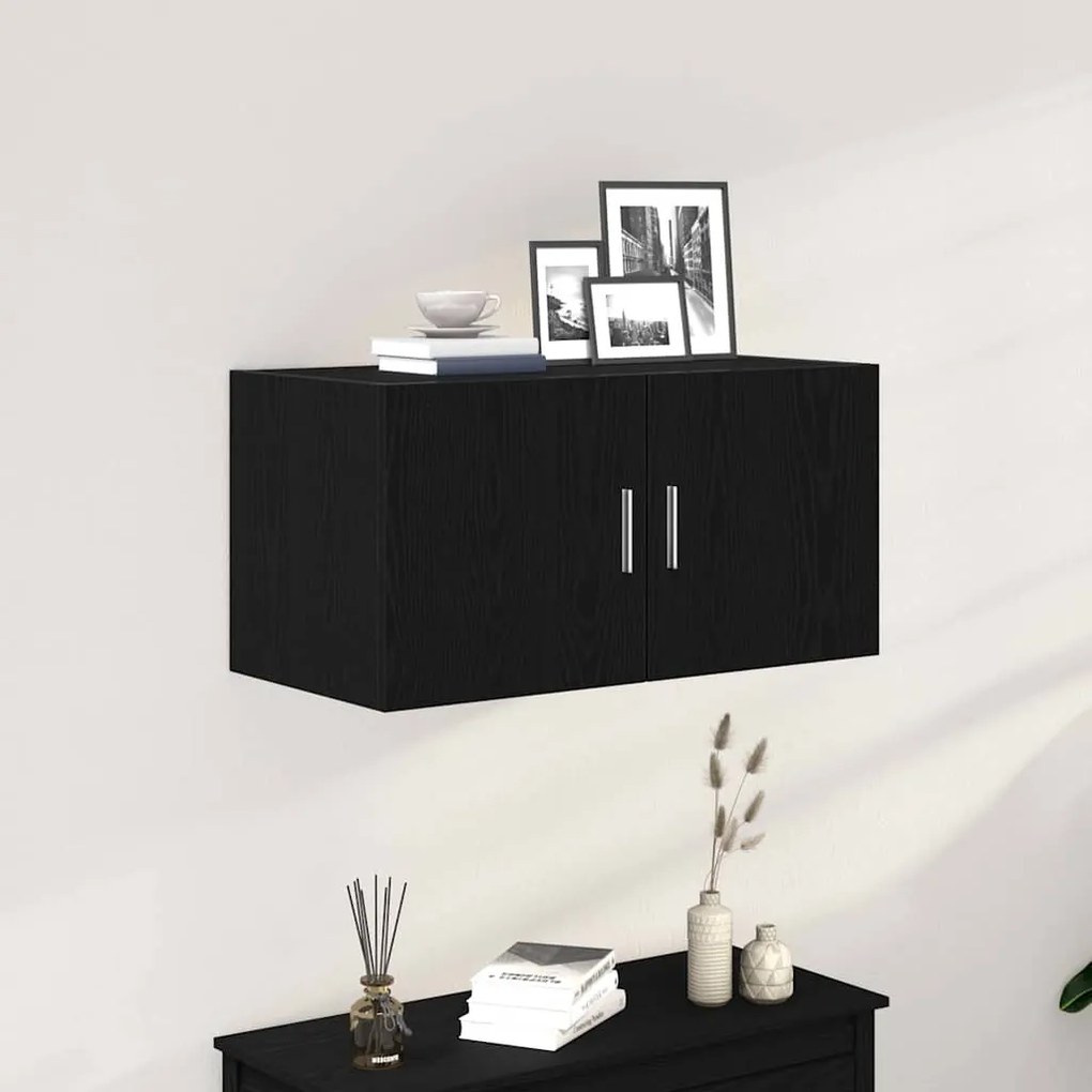 Armadietto A Muro Rovere Nero 80x39x40 Cm İn Truciolato /
