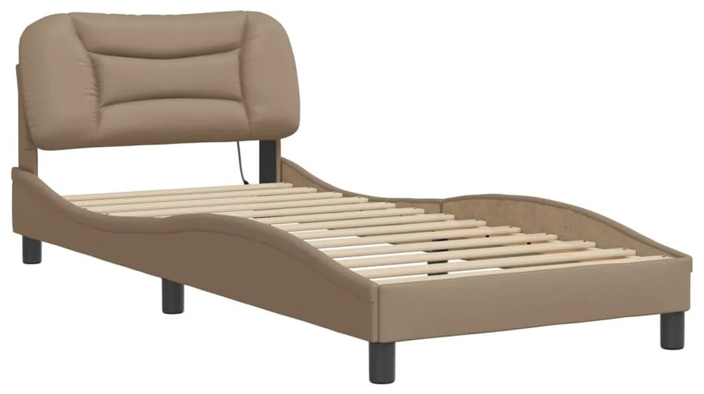 Giroletto con luci led cappuccino 90x200 cm in similpelle
