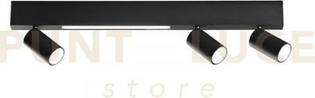 Applique a parete led oriented nera 3 luci attacco gu10 e 1 led 8w ...