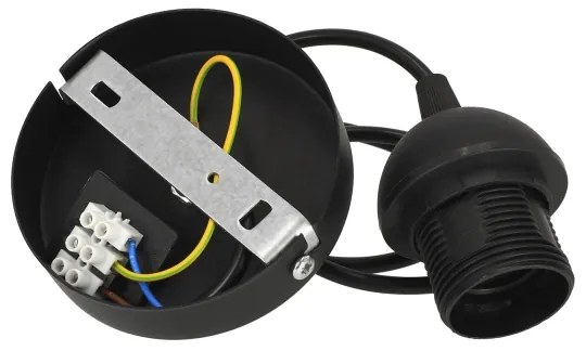 Lampadario a cavo NATIA 1xE27/60W/230V bianco/nero