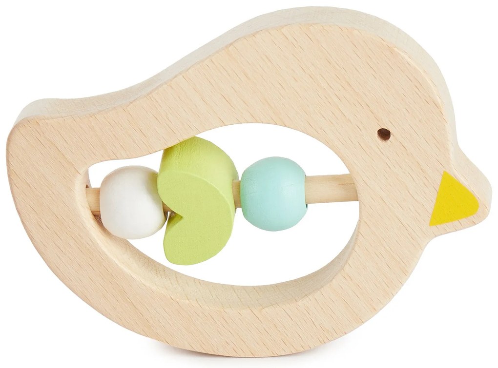 Bieco - Anello per la dentizione - uccellino con perline verde blu