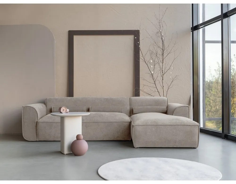 Divano angolare componibile beige (con penisola a destra) Flex Felix – Miuform