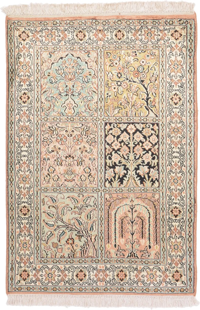 Cashmere Silk Tappeto 60 x 90 (Indian) Annodato A Mano